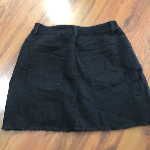 Tezenis Black floral embroidered denim Mini skirt size M - Picture 4 of 6